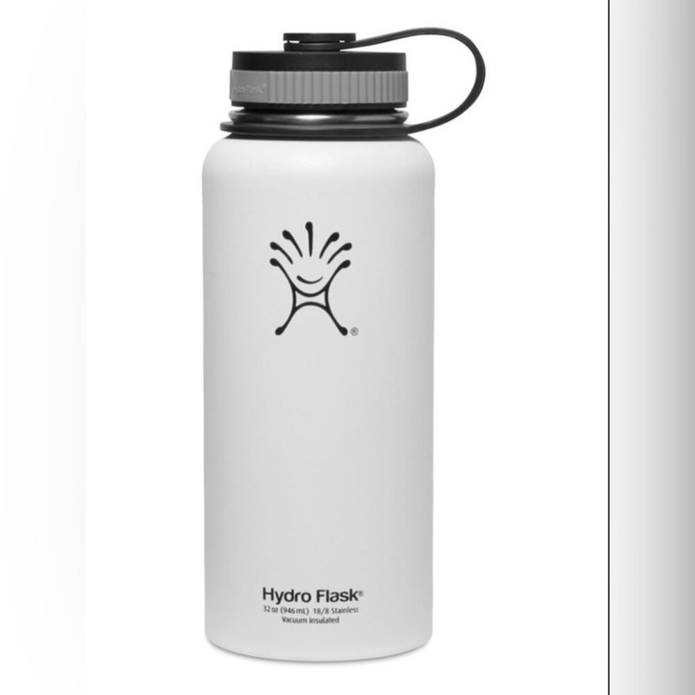 Hydro Flask Wide-Mouth White Water Bottle